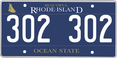 RI license plate 302302