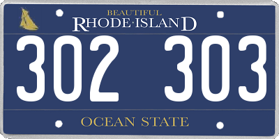 RI license plate 302303