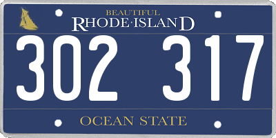 RI license plate 302317