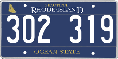 RI license plate 302319