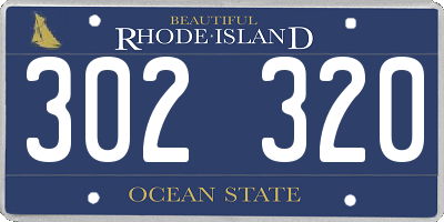 RI license plate 302320