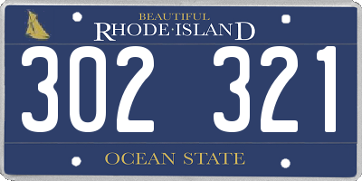 RI license plate 302321