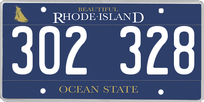 RI license plate 302328