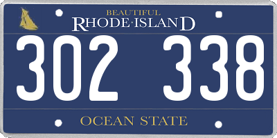 RI license plate 302338