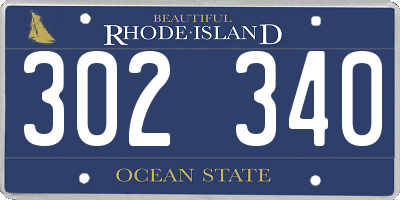 RI license plate 302340