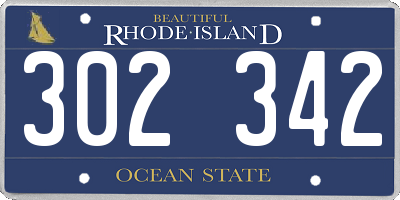 RI license plate 302342
