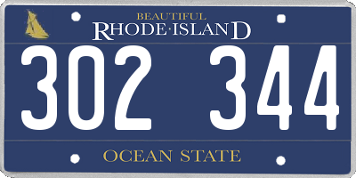 RI license plate 302344