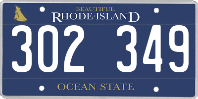 RI license plate 302349