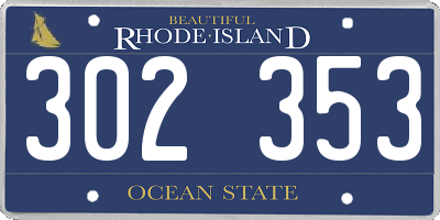 RI license plate 302353