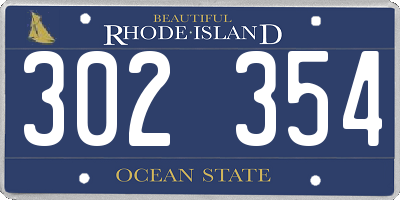 RI license plate 302354