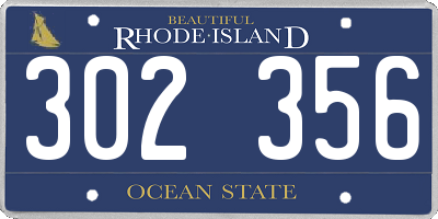 RI license plate 302356