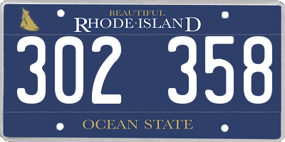 RI license plate 302358