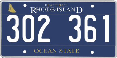 RI license plate 302361