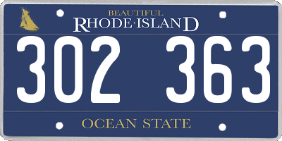 RI license plate 302363