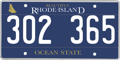 RI license plate 302365