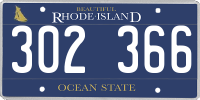 RI license plate 302366