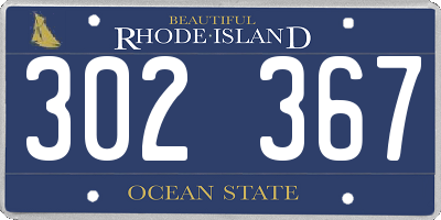 RI license plate 302367