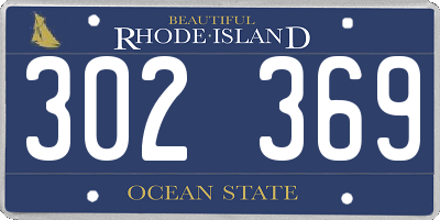 RI license plate 302369