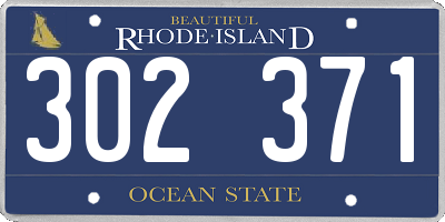 RI license plate 302371