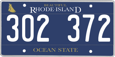 RI license plate 302372