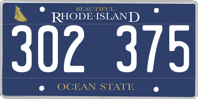 RI license plate 302375