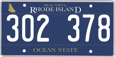 RI license plate 302378