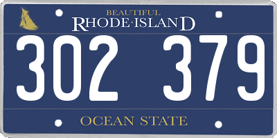 RI license plate 302379