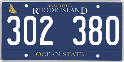 RI license plate 302380