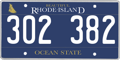 RI license plate 302382