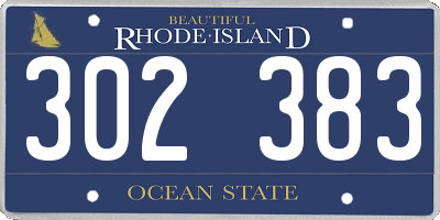 RI license plate 302383