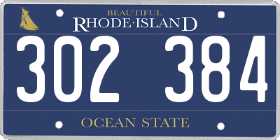 RI license plate 302384