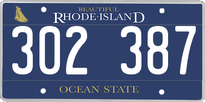 RI license plate 302387