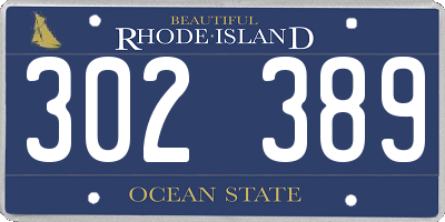 RI license plate 302389
