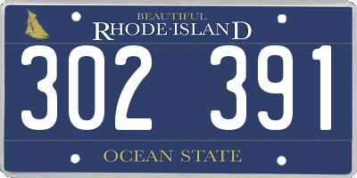 RI license plate 302391