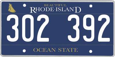 RI license plate 302392