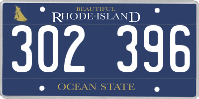 RI license plate 302396