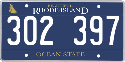 RI license plate 302397
