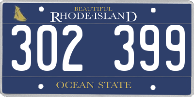RI license plate 302399