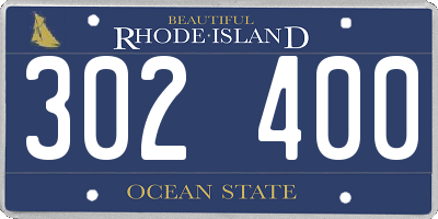 RI license plate 302400