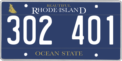 RI license plate 302401