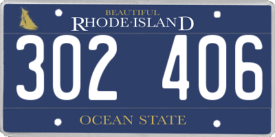 RI license plate 302406