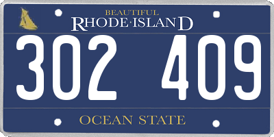 RI license plate 302409