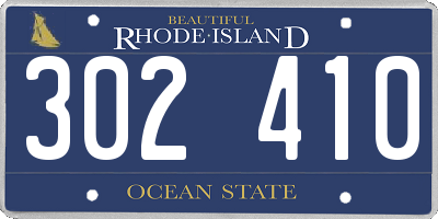 RI license plate 302410