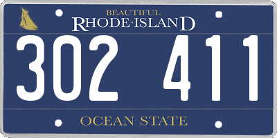 RI license plate 302411