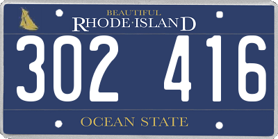 RI license plate 302416