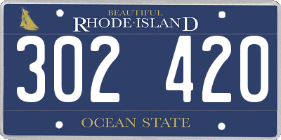 RI license plate 302420