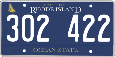 RI license plate 302422