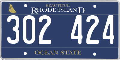 RI license plate 302424