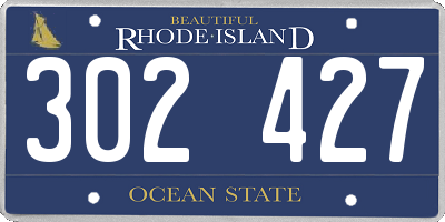 RI license plate 302427
