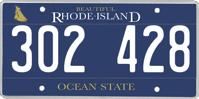 RI license plate 302428
